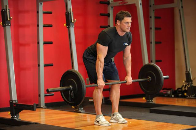 Bent-Over Barbell Rows – start position