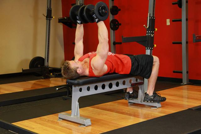 Dumbbell Bench Press – end position
