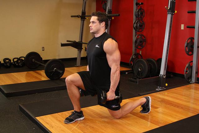Dumbbell Lunges – end position