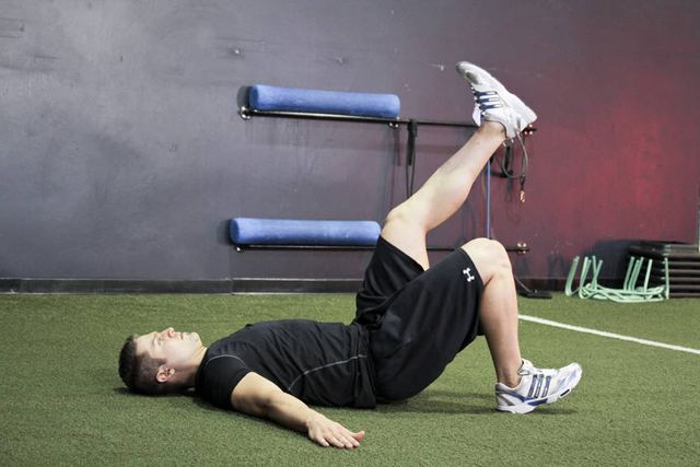 Single-Leg Glute Bridges – start position